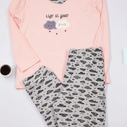 Trendyol Printed Round Neck Night Suits-image-16