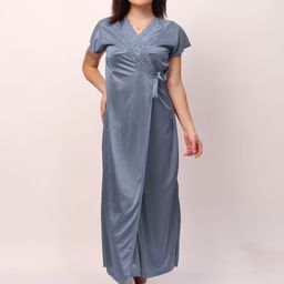 CHUI MUI Pack of 2 Satin Maxi Nightdress with Robe-image-31