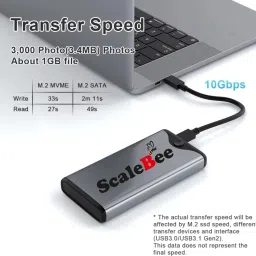 SCALEBEE All in One M.2 NVMe SATA SSD Enclosure Case With CFexpress Type A/B Card Reader 2.5 inch Portable SSD NVME Enclosure With Multi Card Reader image 4
