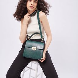 FARGO Textured Vegan Leather Dynasty Structured Handheld Bag-image-86