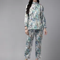 BAESD Floral Printed Top With Trousers Co-Ords-image-55