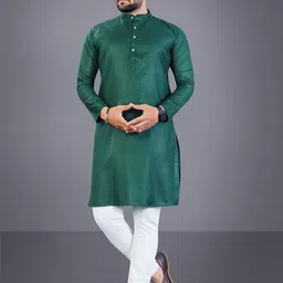 Attigo Men Solid Regular Kurta with Pyjamas-image-6