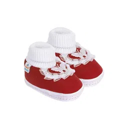 NESKA MODA 3 To 12 Months Baby Boys & Baby Girls Cute Cotton Pre-Walker Butterfly Frill Booties-2