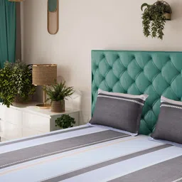 Status Green Striped 120 TC Value Plus King Bedsheet with 2 Pillow Covers- 2.2mx2.4m-image-87
