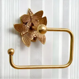 Indianshelf Gold-Toned Textured Brass Tissue Holder-image-59