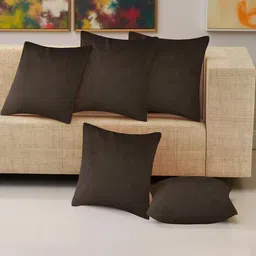 IVAZA Unisex Coffee Brown Cushion Covers-34