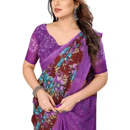 Moda Rapido Women Floral Printed Georgette Saree-picture-47