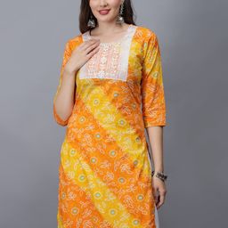 ETRAANA Printed Pure Cotton Round Neck Kurta-image-68
