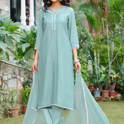 Moda Rapido Women Regular Kurta with Trousers & With Dupatta-image-6