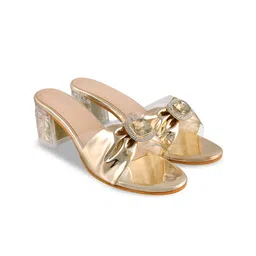 AVIVASTYLE Printed Block Mules with Buckles-12