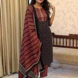THE FAB FACTORY Women Floral Printed Kurta with Trousers & Dupatta-image-60