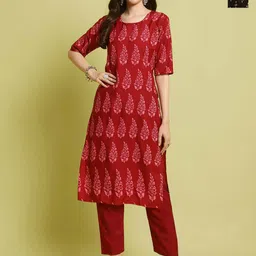 7Threads Selection Of 2 Floral Printed Straight Kurta With Trousers-image-3