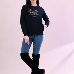 Mast & Harbour Women Printed Round Neck Sweatshirt-picture-19