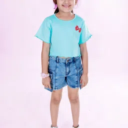 KiddoPanti Round Neck T-Shirt With Shorts Clothing Set-image-44