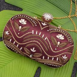 FOR THE BEAUTIFUL YOU Embellished Embroidered Box Clutch-image-48