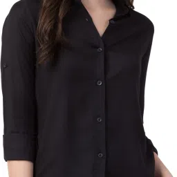 Women Regular Fit Solid Spread Collar Casual Shirt-image-21