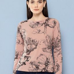 Chemistry Floral Printed Round Neck Long Sleeves T-shirt-image-94