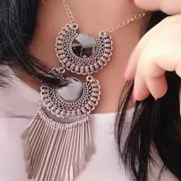 ZURIKRISHA Silver-Plated Stone Beaded Jewellery Set-image-20