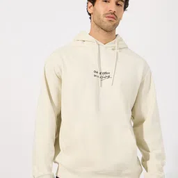 Styli Men Minimal Chest Print Relaxed Fit Hoodie-image-92