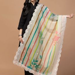 Kaizen TEXO FAB Printed Organza Tie and Dye Dupatta image 2