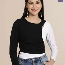 Mast & Harbour Women Pack of 2 Colourblocked Casual Regular Sleeves Solid Women Top-image-93