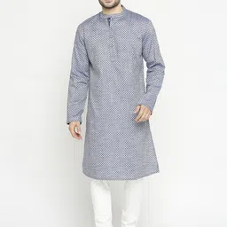 Arch element Men Checked Thread Work Kurta-14