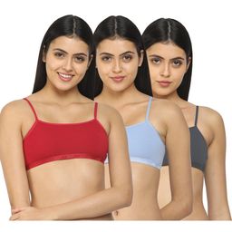 Shyygl Pack of 3 Women Non Wired Cotton Spandex Adjustable Straps Bra-image-87