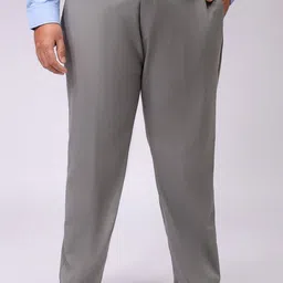 Hardsoda by The Indian Garage Co Men Solid Regular Fit Mid-Rise Flat-Front Formal Trousers-image-56