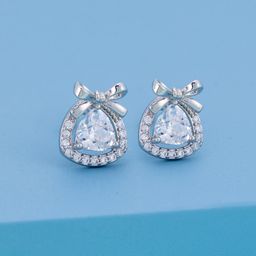Kushal's Fashion Jewellery Rhodium-Plated Party Zircon Classic Studs Earrings-image-68