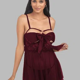 Krelin Women Shoulder Straps Net Baby Doll-picture-24