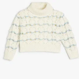 Koton Girls Self Design Pullover Ribbed Sweater-picture-20
