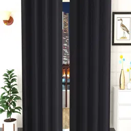 Aura Black Set of 2 Black Out Window Curtain-image-12