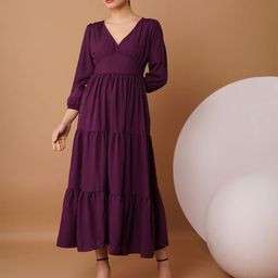 Chemistry Puff Sleeve Crepe A-Line Maxi Dress-image-35