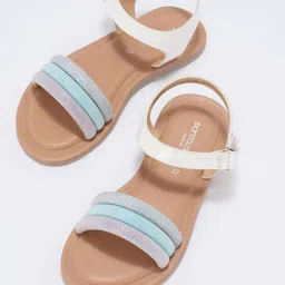Pantaloons Junior Girls Textured Open Toe Flats-11