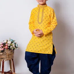 AHLAN APPARELS Boys Ethnic Motifs Printed Regular Kurta with Patiala-34