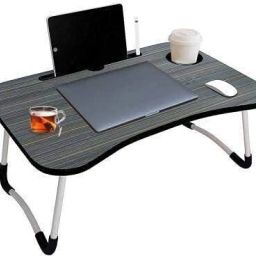 Multi-Purpose Laptop Desk for Study and Reading with Fold able Non-Slip Legs Wood Portable Laptop Table-image-50