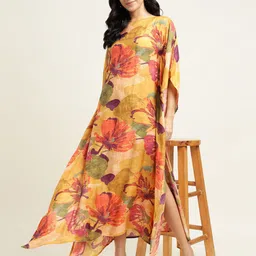ZARI Women Floral Printed Cotton Maxi Dress-picture-53