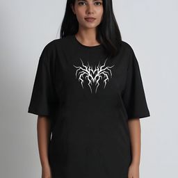 Moda Rapido Women Graphic Printed Round Neck Cotton Oversized T-shirt-picture-22