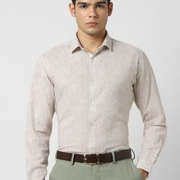 V Dot Men Slim Fit Spread Collar Floral Printed Cotton Formal Shirt-image-37