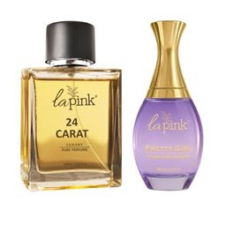 La Pink Set Of 2 24 Carat & Pretty Girl Long Lasting Perfume - 100 ml Each-42