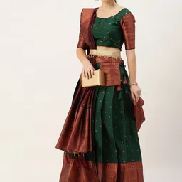 DIVASTRI Semi-Stitched Lehenga & Unstitched Blouse With Dupatta-4