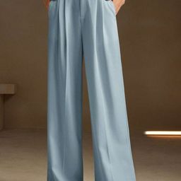 Kotty Women Relaxed Straight Leg High-Rise Pleated Wide Leg Trousers-picture-16