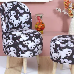 Shadowkart Set Of 2 Black & White Sitting Mudda Puffy Ottomans-16