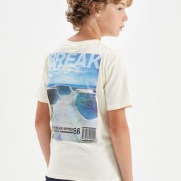 DeFacto Boys Cotton Round Neck Typography Printed T-shirt-image-35