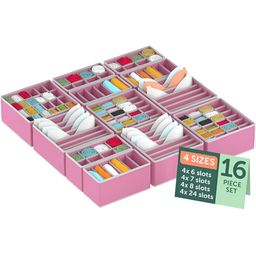 Aura Pink Set of 6 Reusable Drawer Organiser Organisers-11