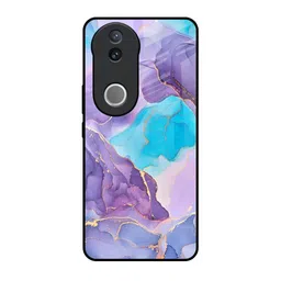 QRIOH Alcohol ink Marble Real Printed Vivo V50e 5G Impact Resistant Back Case-44
