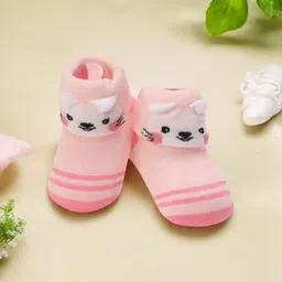 Yellow Bee Infant Girls 3D Bunny Face Patterned Cotton Ankle-Length Socks-image-31