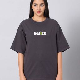 Besick Women Graphic Printed Round Neck Cotton Oversized T-shirt-picture-44