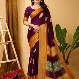 Mitera Ethnic Motifs Zari Art Silk Banarasi Saree-image-97