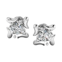 SHINE ETERNAL 14 Kt Gold Lab Grown Twirling Diamond Stud Earrings-picture-28